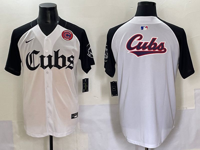 Men 2025 Chicago Cubs Blank White black Five generations Joint Name Nike MLB Jersey style 60